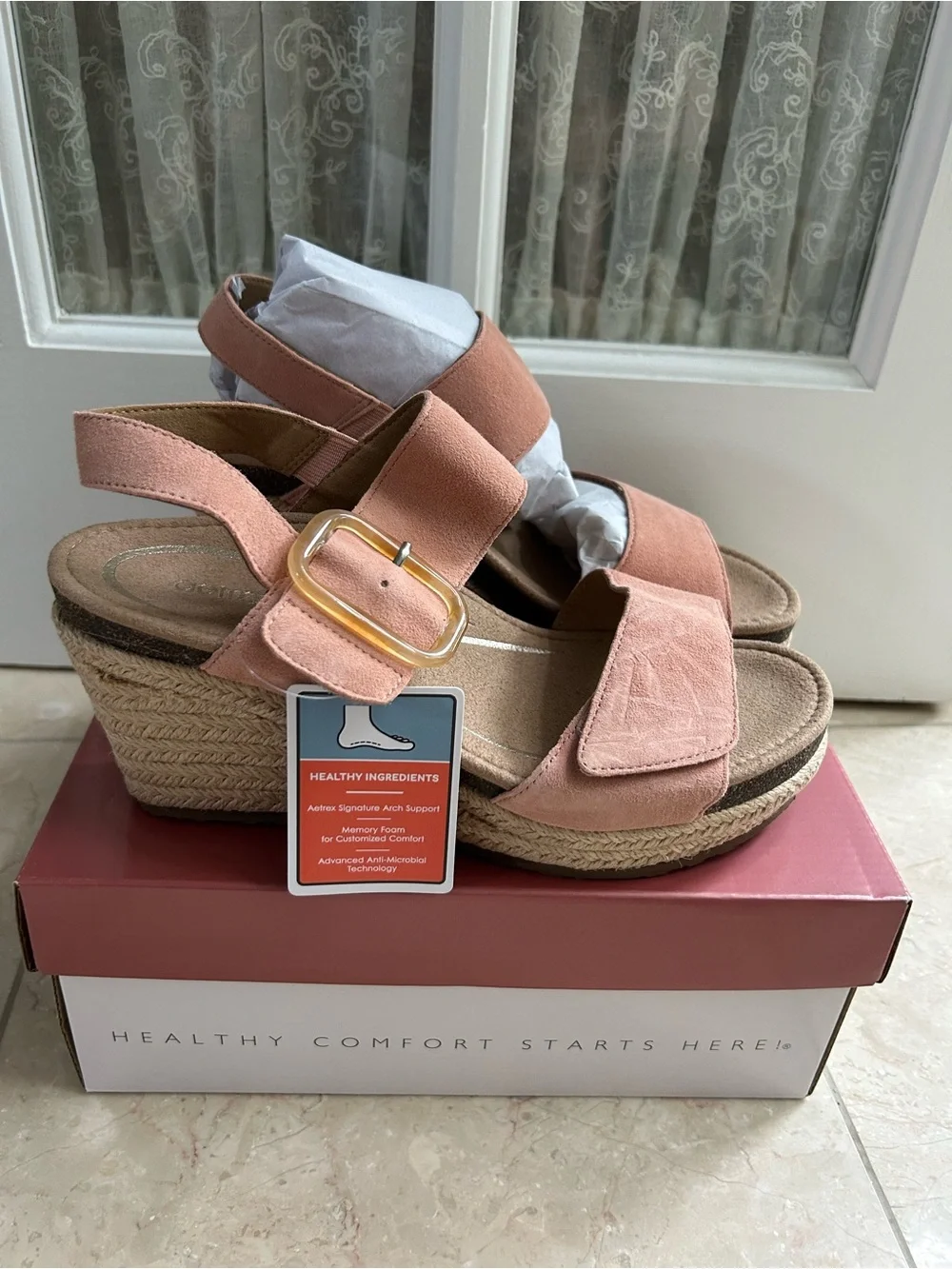 Aetrex Ashley Wedge Sandals
